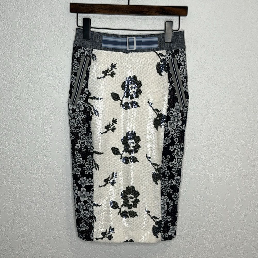 NWT BYRON LARS Sequin Skirt In Maritime Floral Size 2 - Picture 2 of 12